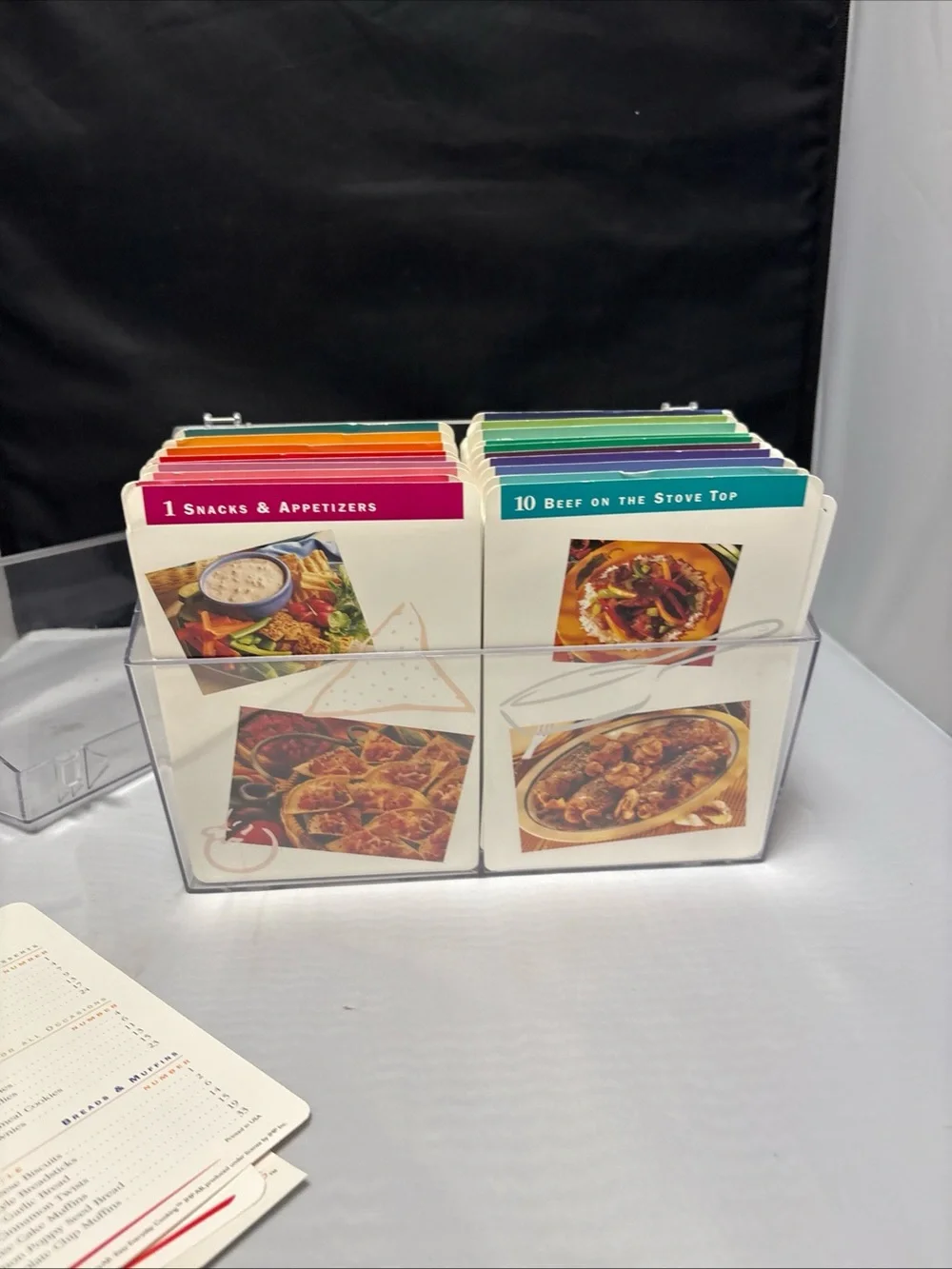 Lot Recipe Cards Easy Everyday Cooking 19 Sections Step By Step w/Case read